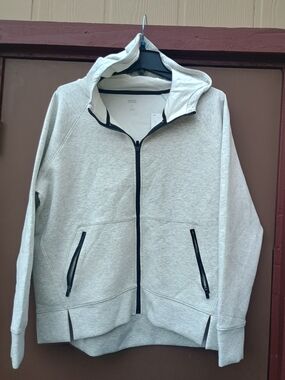 New DSG Light Gray Full-Zip Hoodie with Black Trim